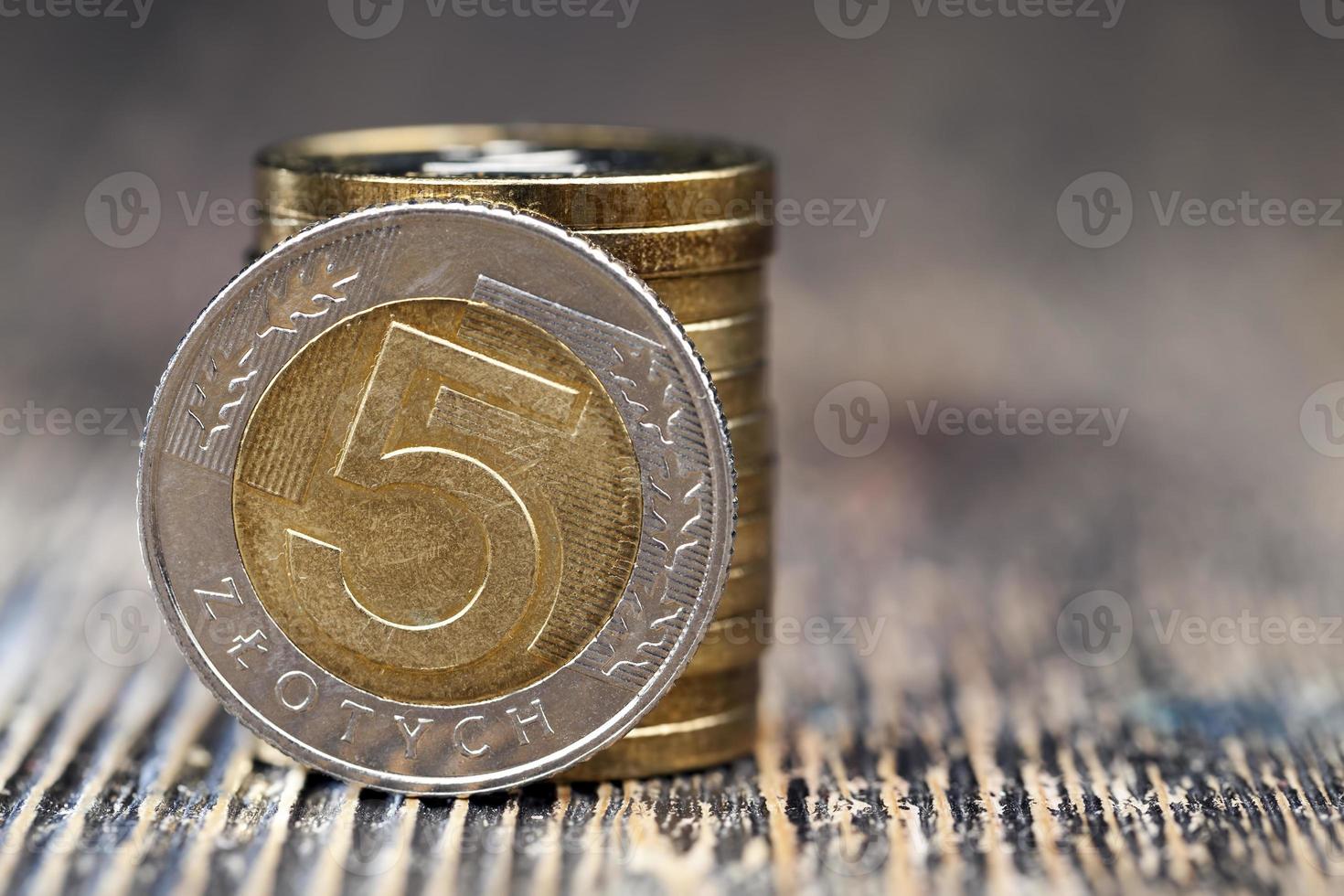 close up of Polish money photo