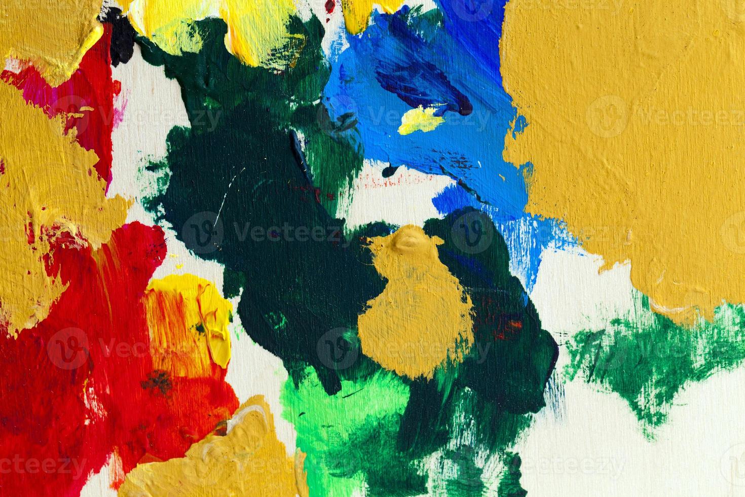 smeared different colors on the palette photo