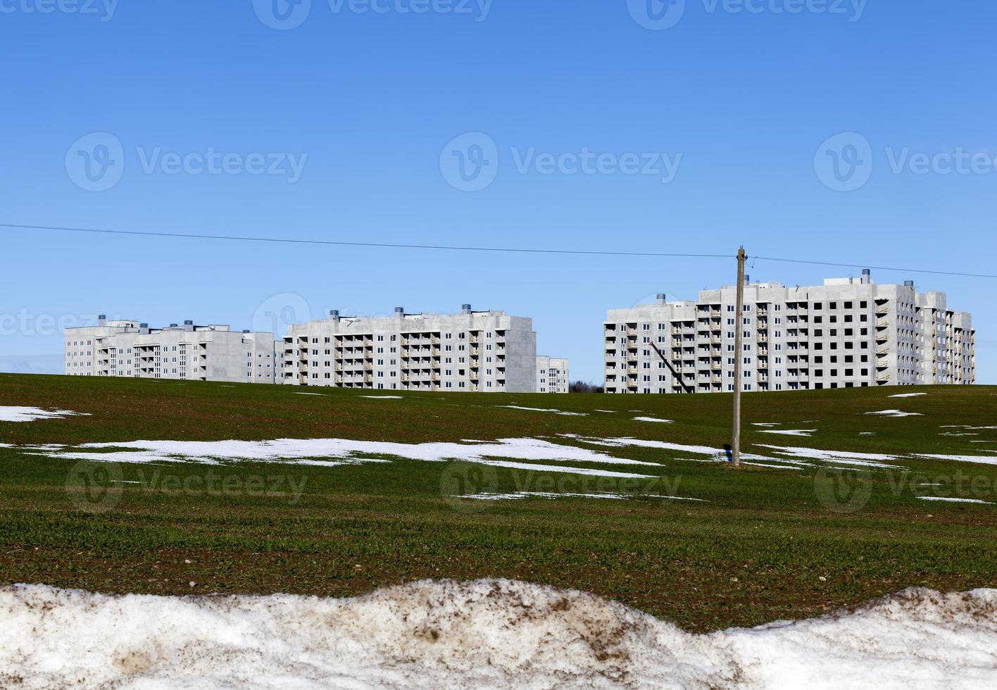 construction of a new modern quarter in a city photo