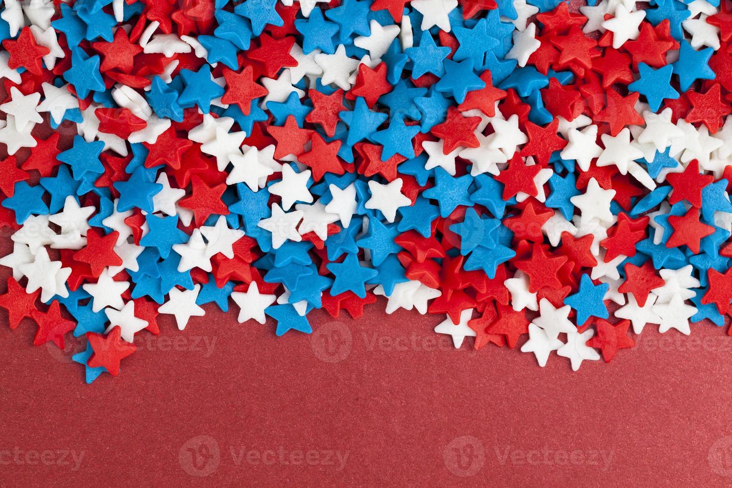 red, blue and white star shaped candies photo