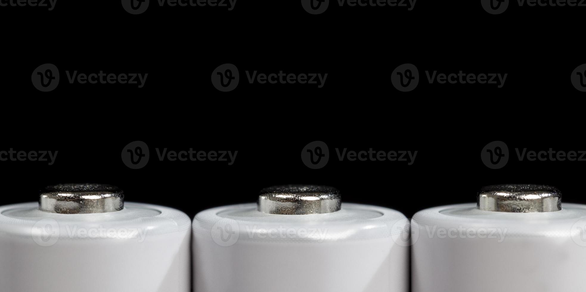 reusable cells white colored power supplies, close up photo
