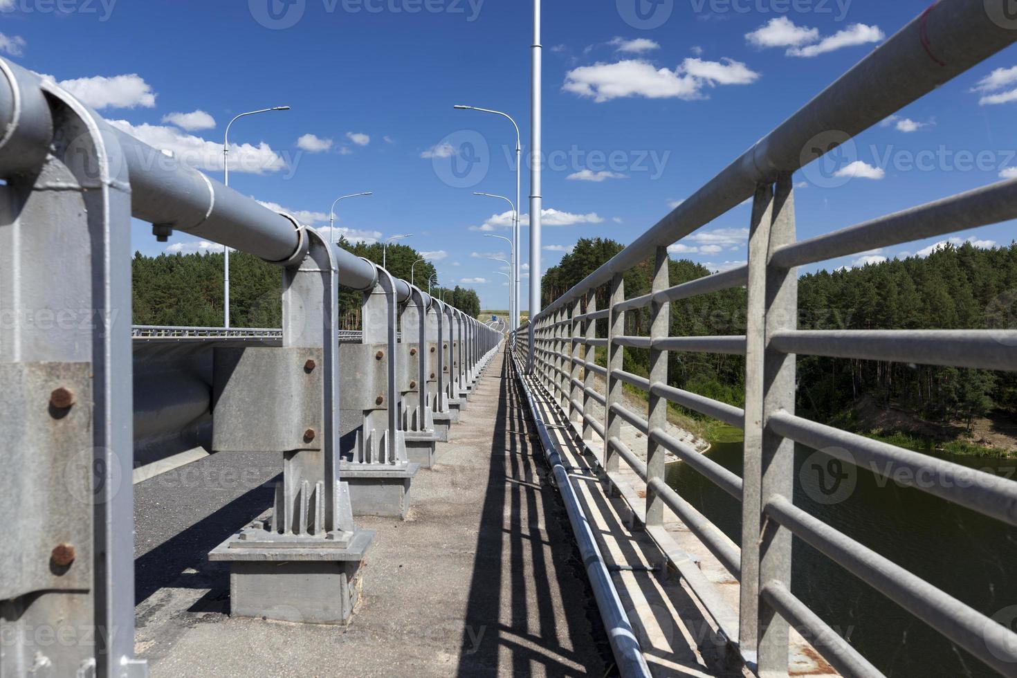 steel fences on the road to ensure the safety of cars photo