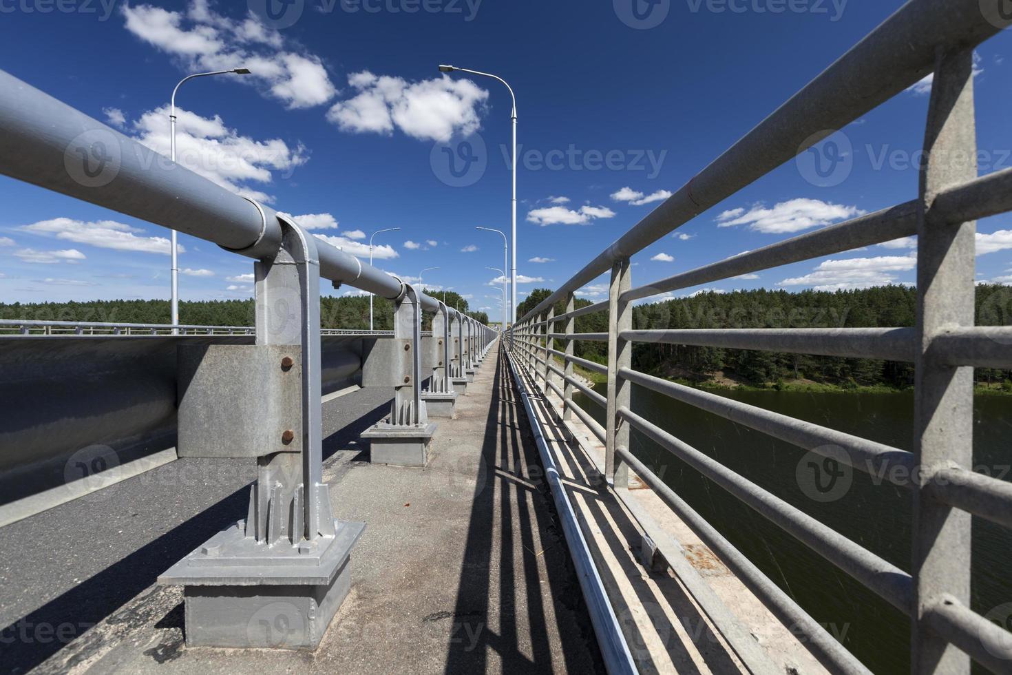 steel fences on the road to ensure the safety of cars photo
