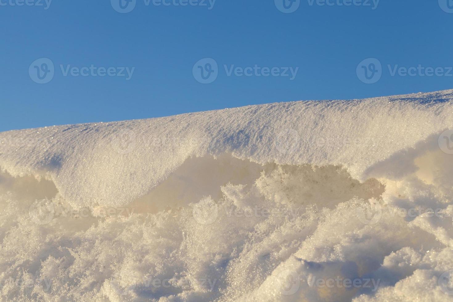 After snowfall, close up photo