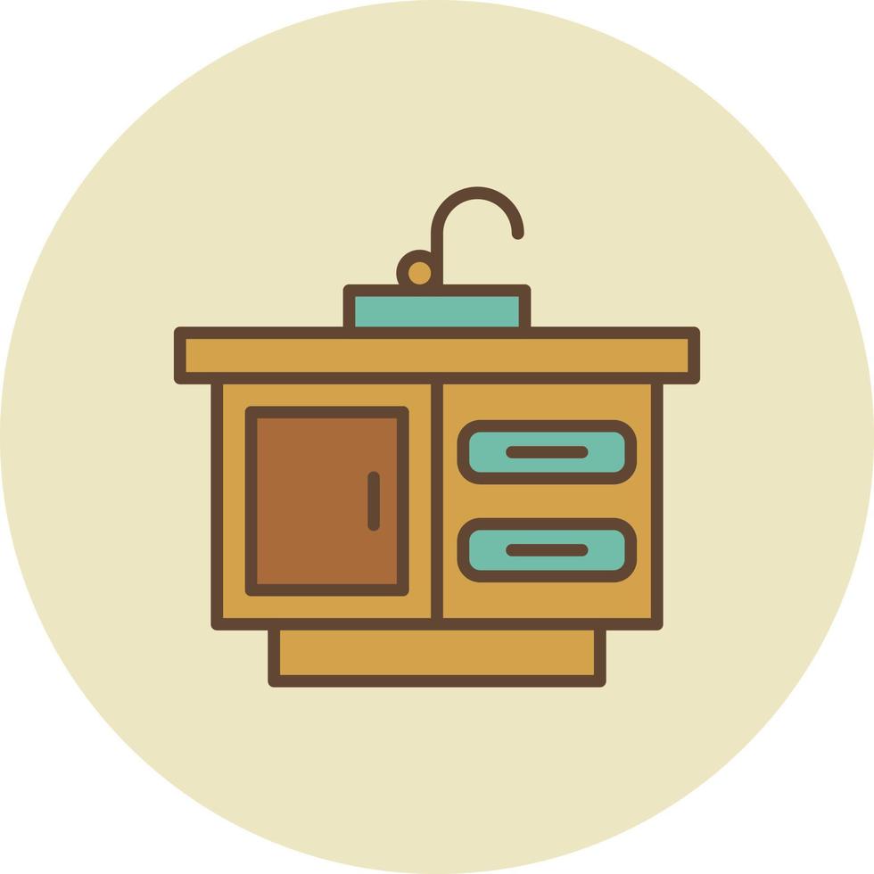 Fregadero de cocina lleno retro vector