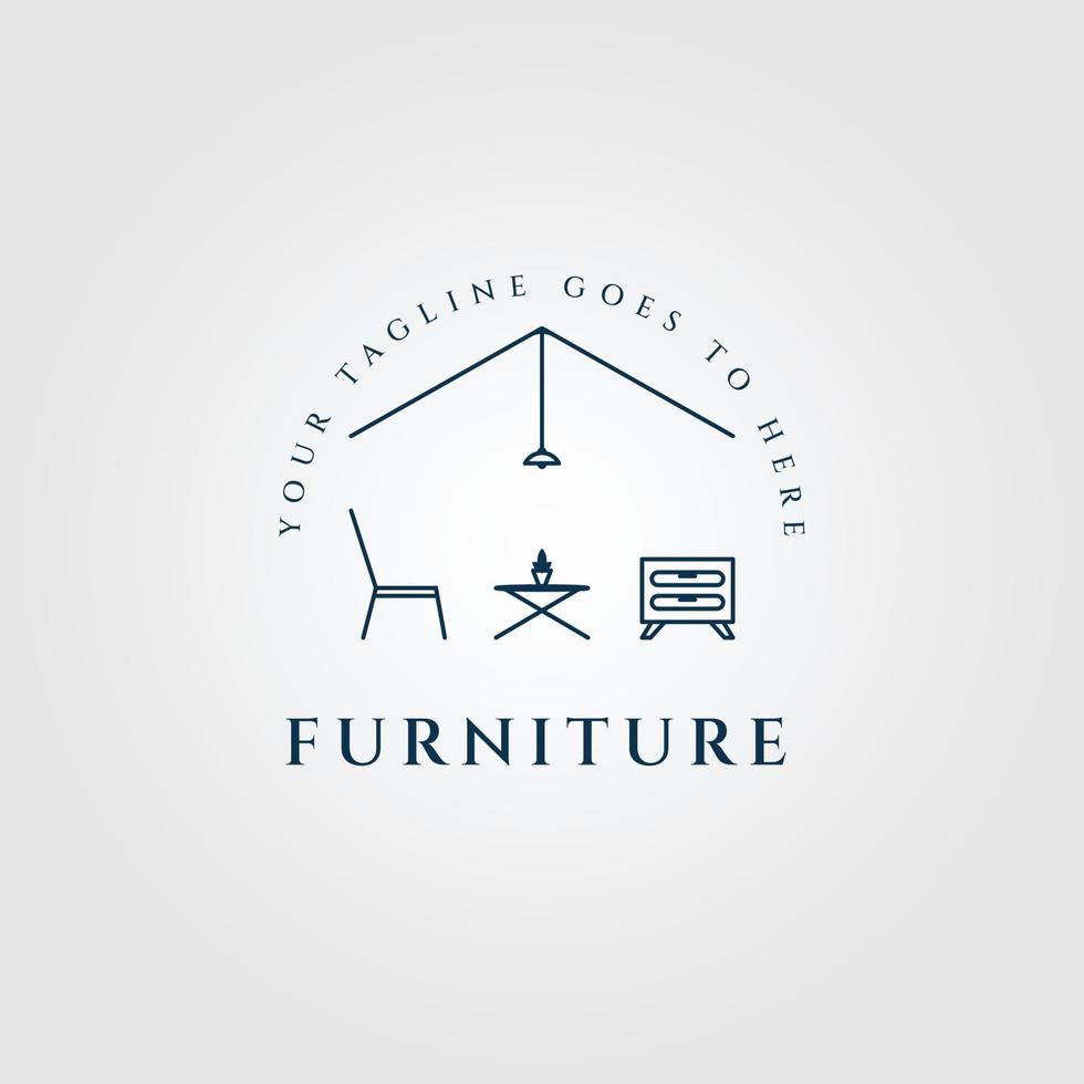 furniture line art logo, icon and symbol  vector illustration design