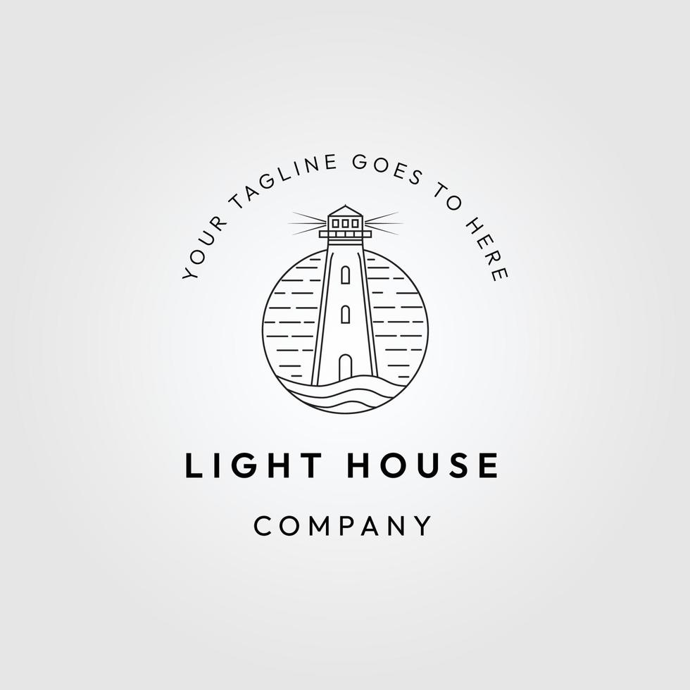 light house line art logo, icon and symbol vector illustration design