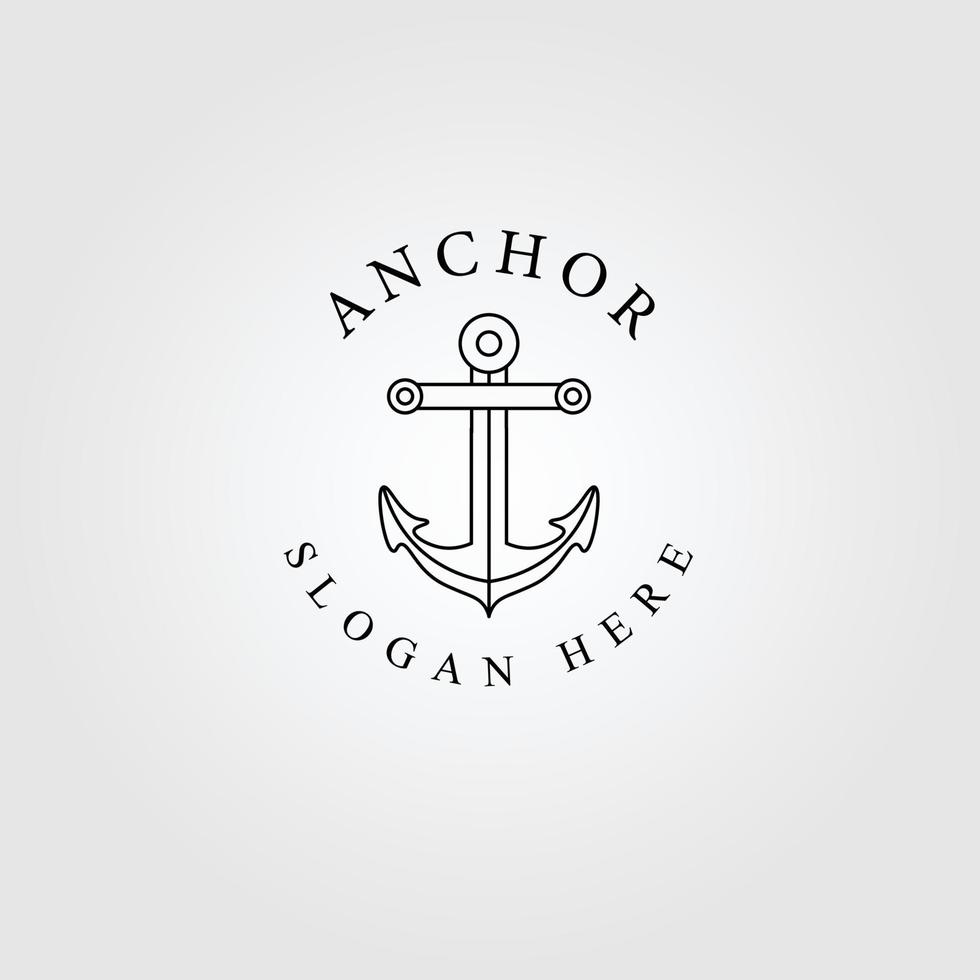 anchor linear logo, icon and symbol vector illustration design