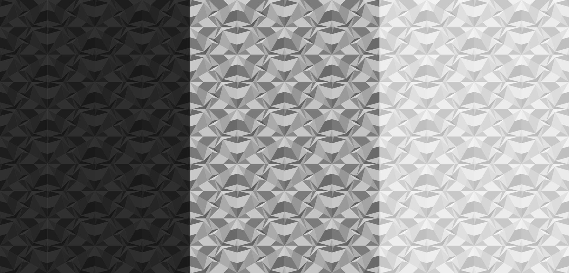 Set of black, gray, white geometric seamless patterns. 3D textures with the  effect of volume extrusion. Template for wallpaper, textile fabric wrapping  paper backgrounds Realistic vector illustration. 9720832 Vector Art at  Vecteezy