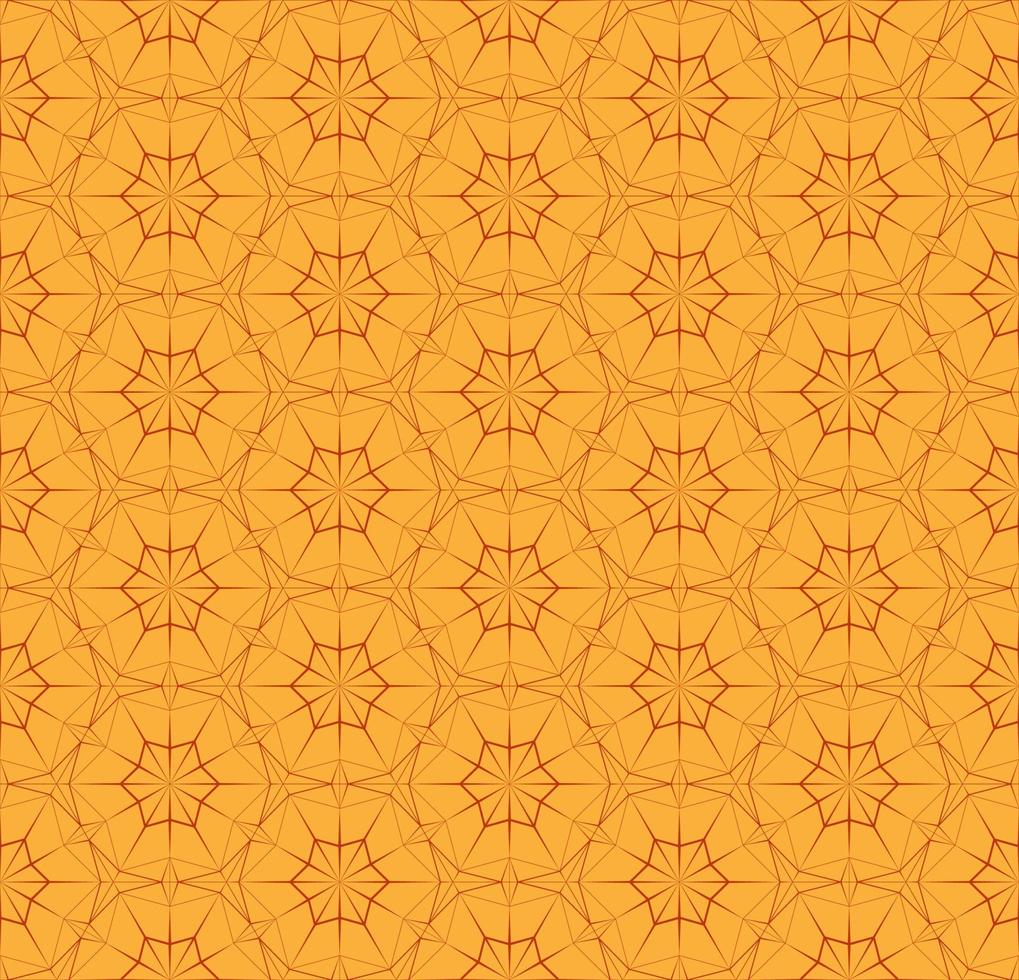 Bright orange geometric abstract seamless pattern. Polygonal texture from thin lines. Repeating pattern of triangles and polygons Template for background wallpaper textile fabric. Vector illustration.
