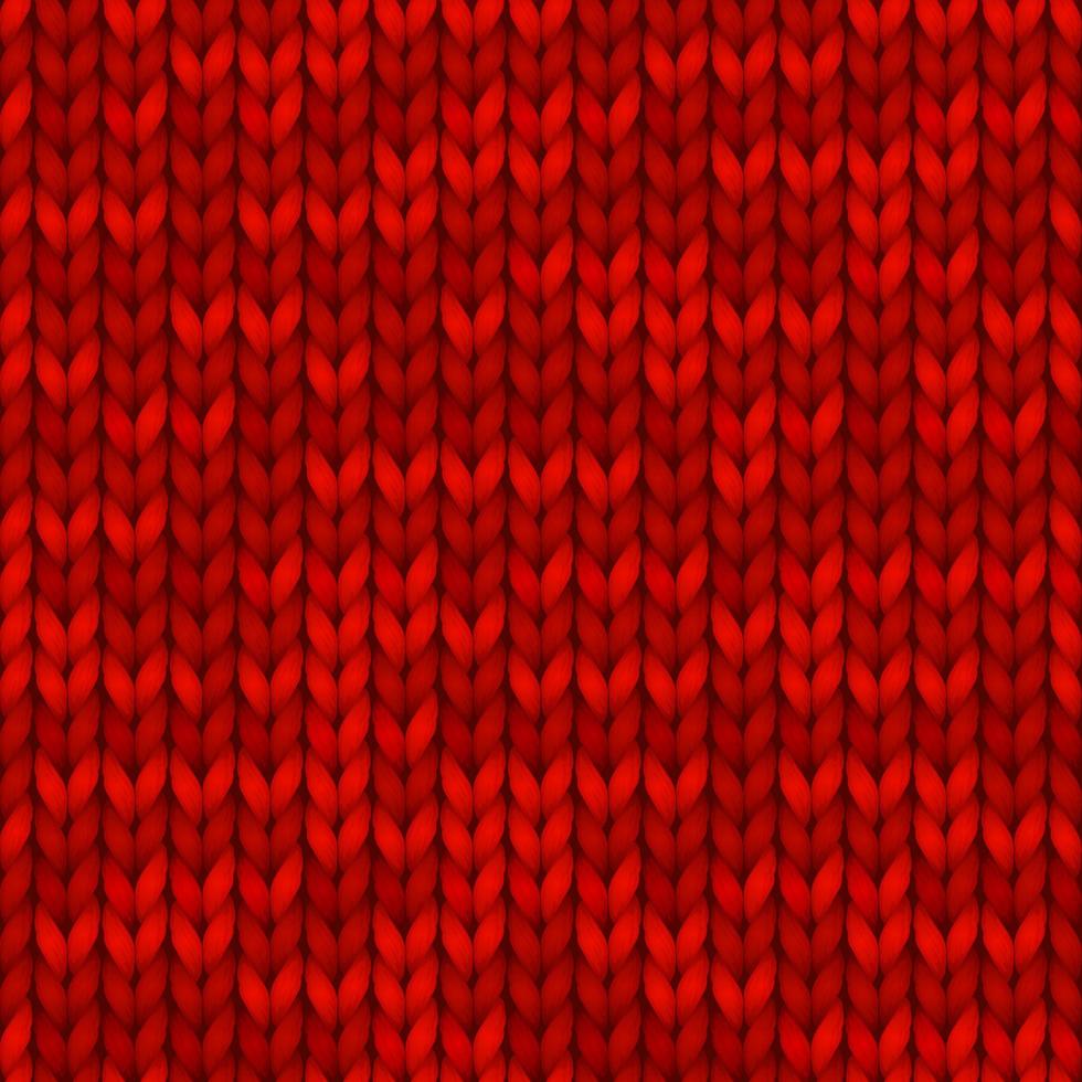 Traditional seamless knitted red pattern. Christmas and New Year design background with a place for text. Vector seamless pattern.