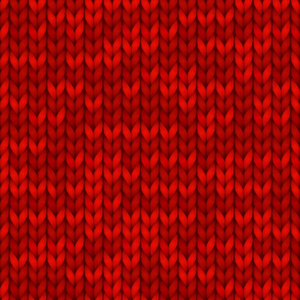 Traditional seamless knitted red pattern. Christmas and New Year design background with a place for text. Vector seamless pattern.