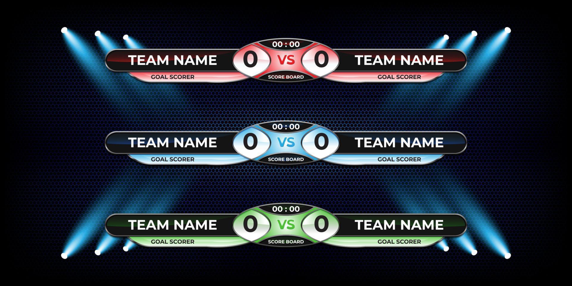 Scoreboard Broadcast Graphic and Lower Thirds Template for soccer and football vector
