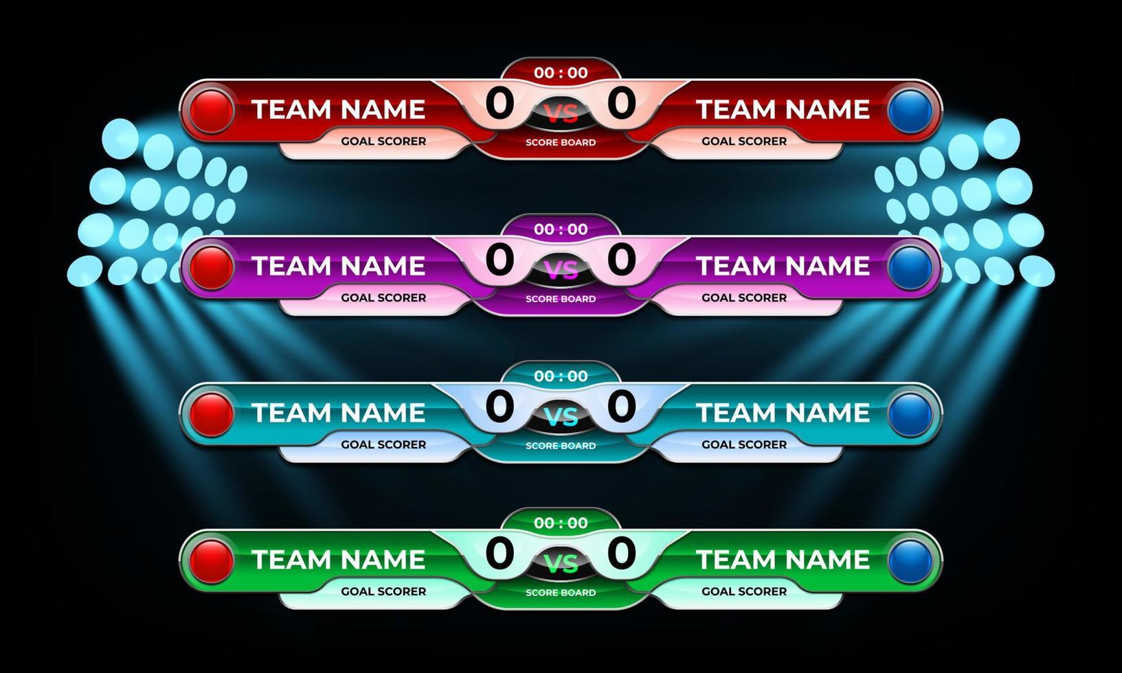 Scoreboard Broadcast Graphic and Lower Thirds Template for soccer and football vector