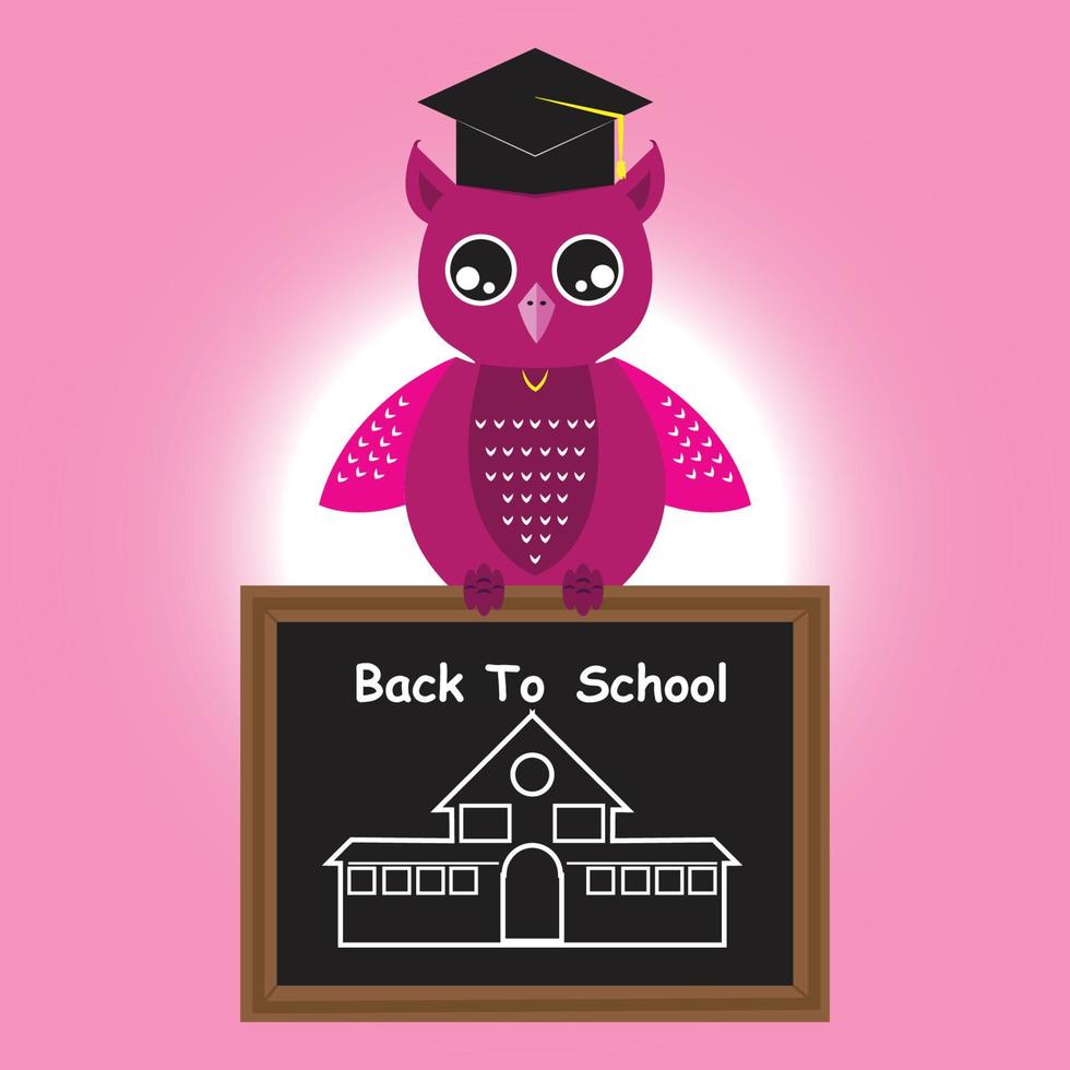 back to school with owl vector