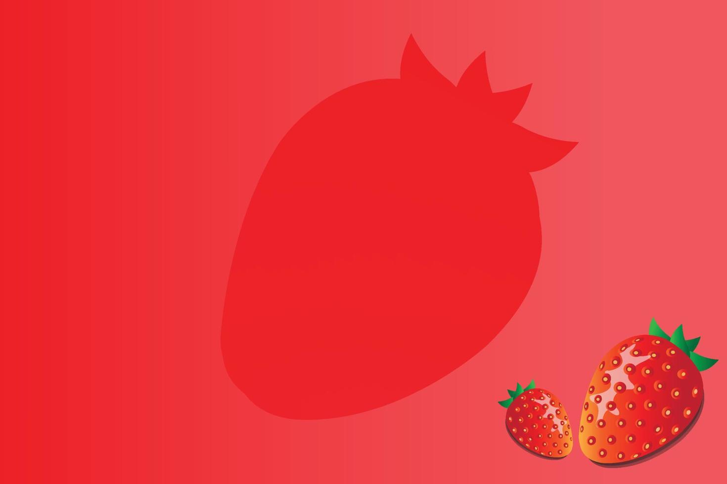 fondo rojo con fresas dulces vector