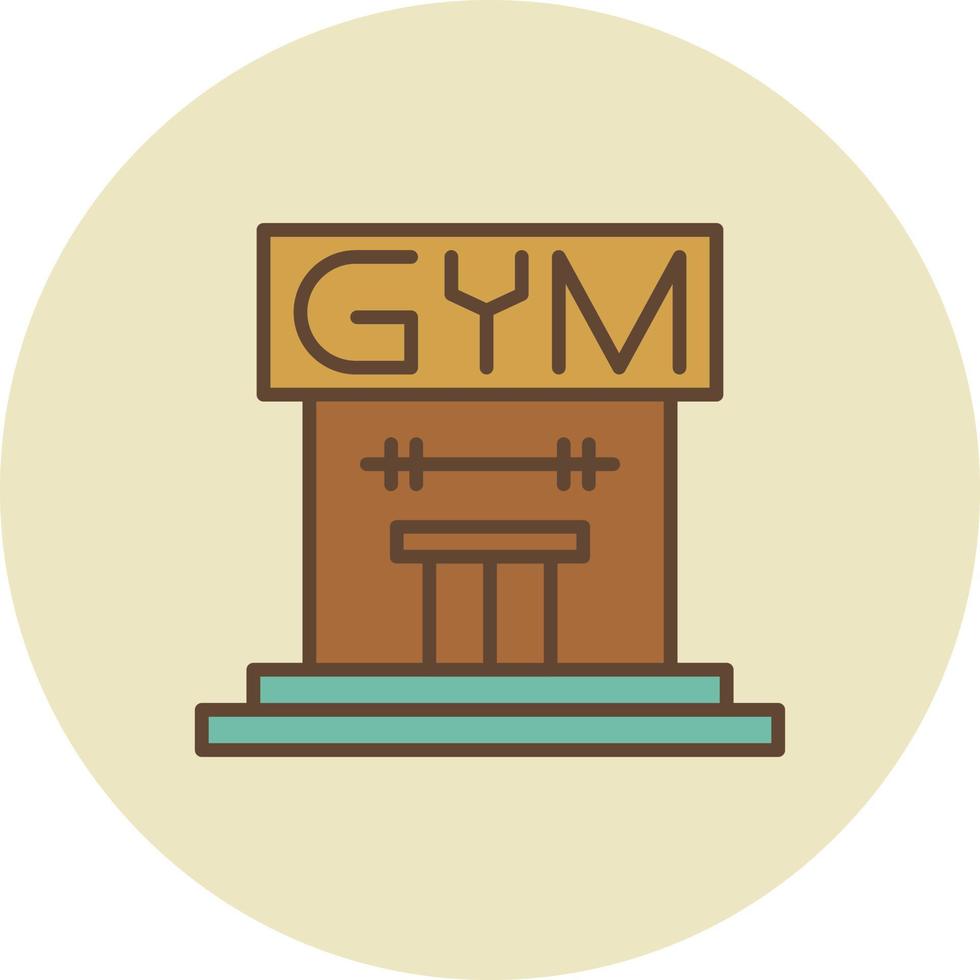 gimnasio lleno retro vector