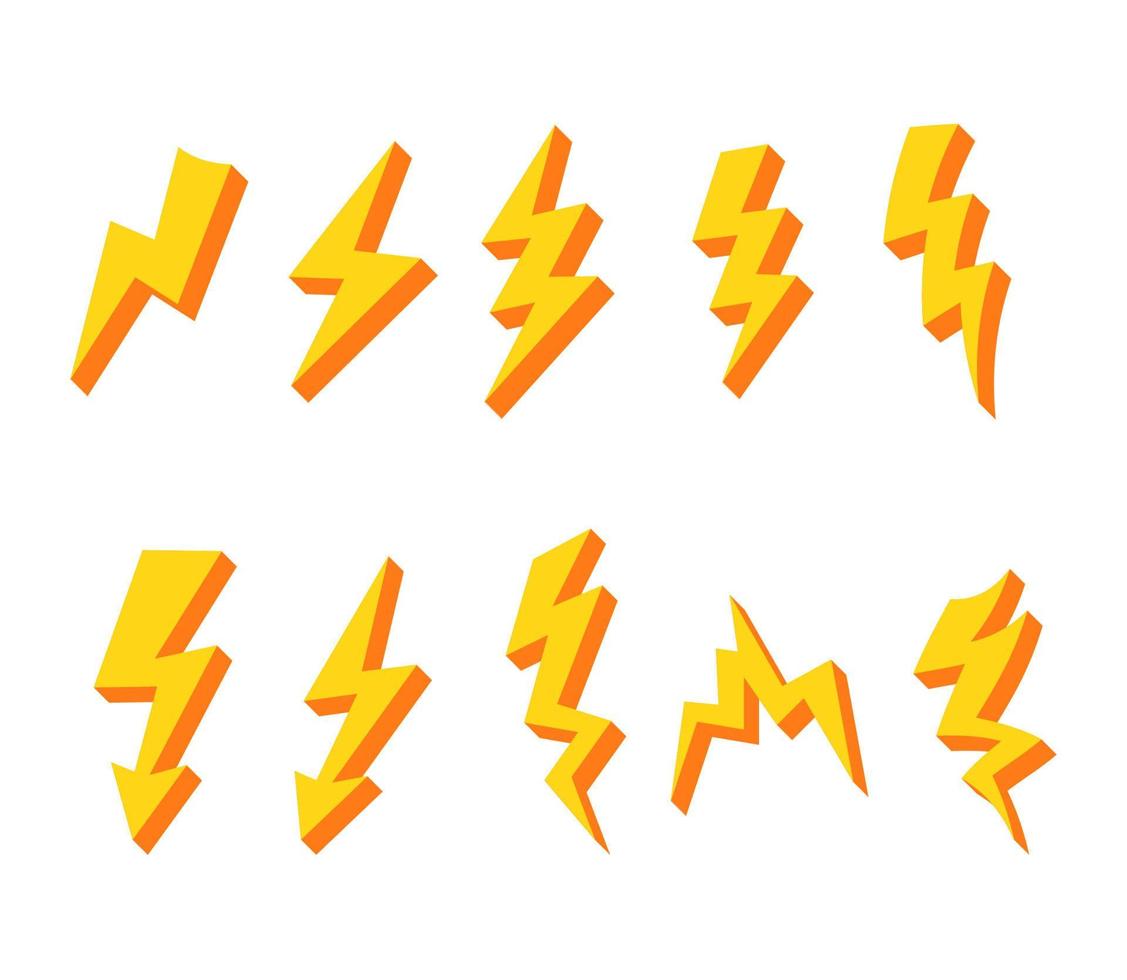 Lightning Symbol Collection vector