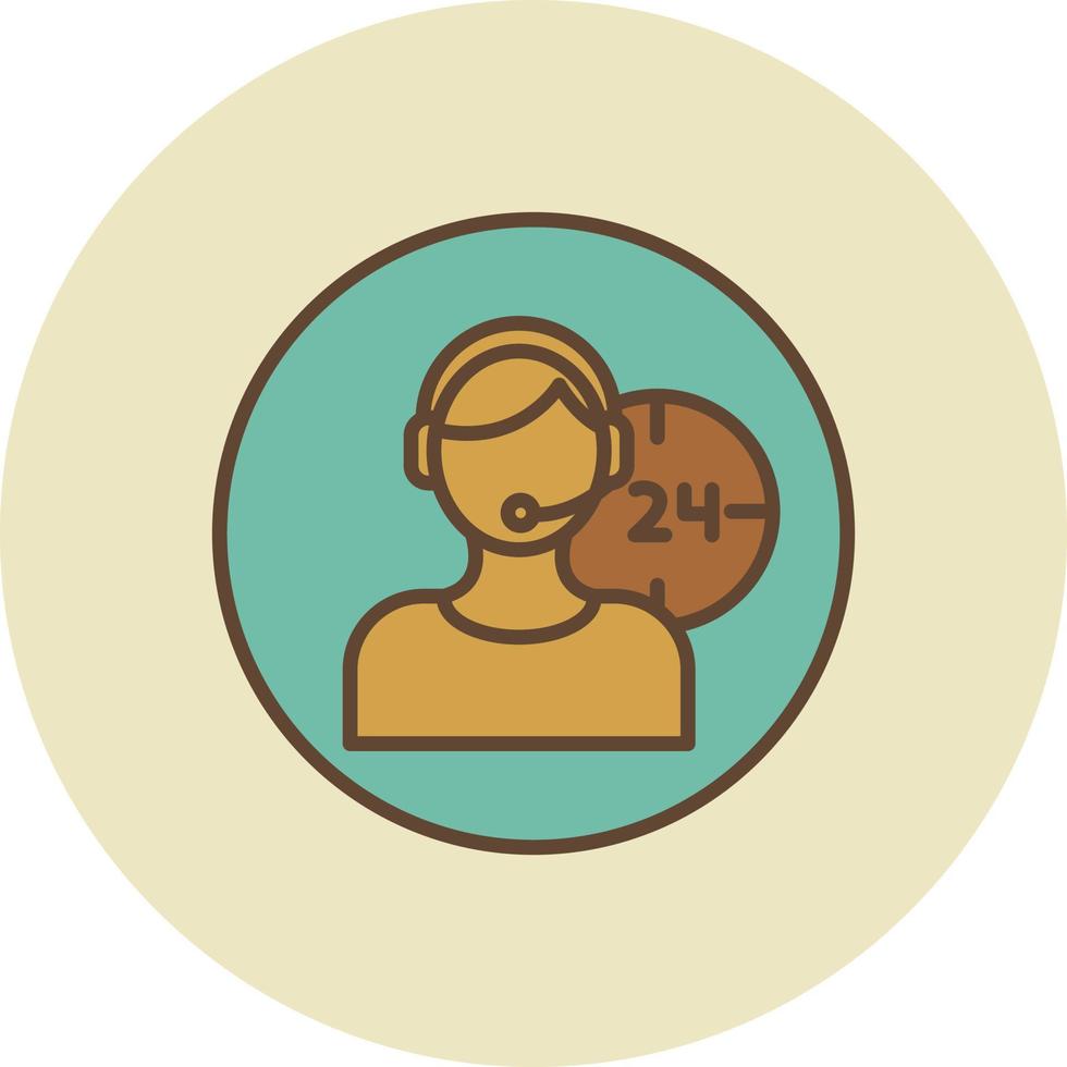 24 Hour Service Filled Retro vector