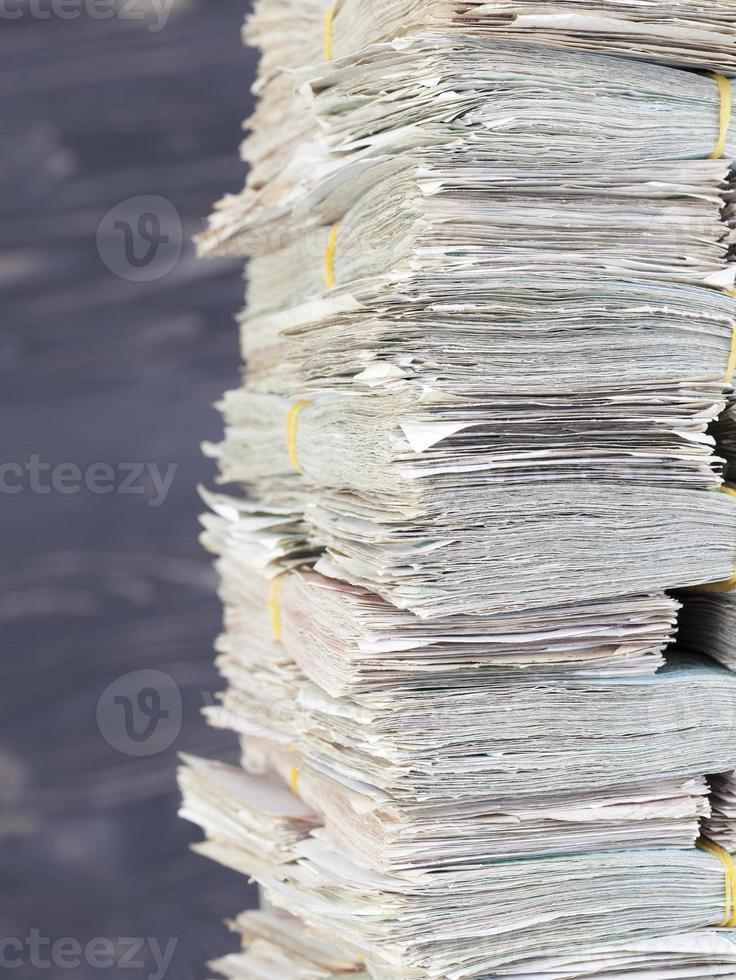 stacks of folded paper money photo