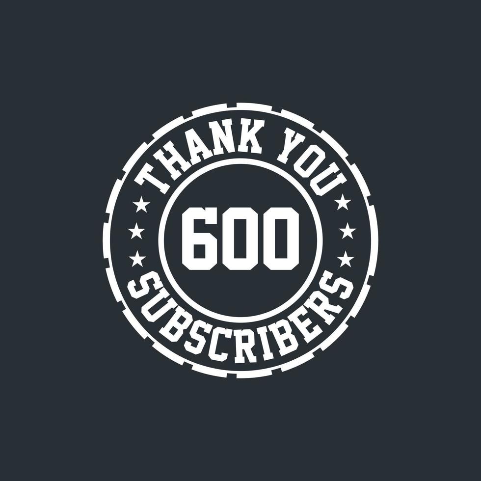 gracias celebración de 500 suscriptores, tarjeta de felicitación para redes sociales. vector