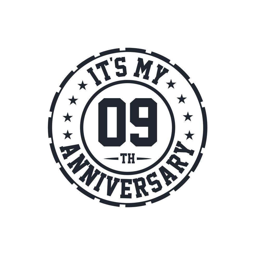 9th Wedding Anniversary celebration It's my 9th Anniversary vector