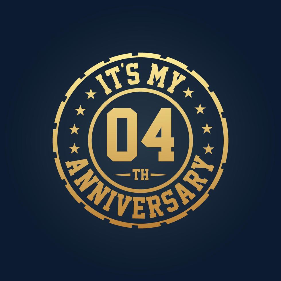 It's my 4th Anniversary, 4th Wedding Anniversary celebration vector