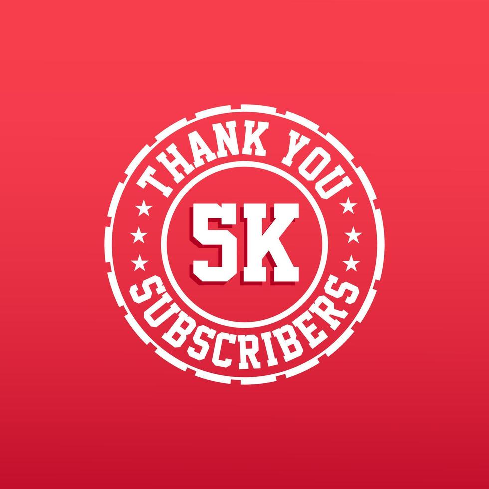 Thank you 5k Subscribers celebration vector