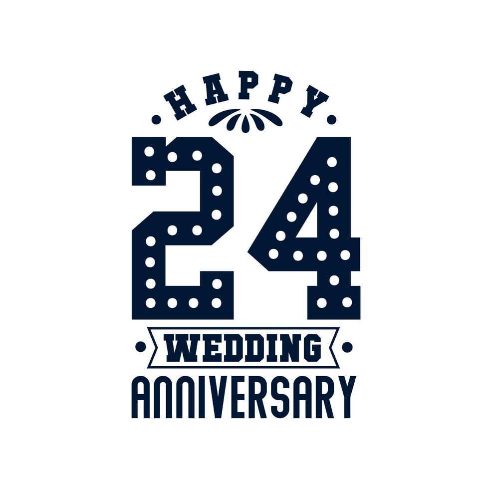 24 Anniversary celebration, Happy 25th Wedding Anniversary vector