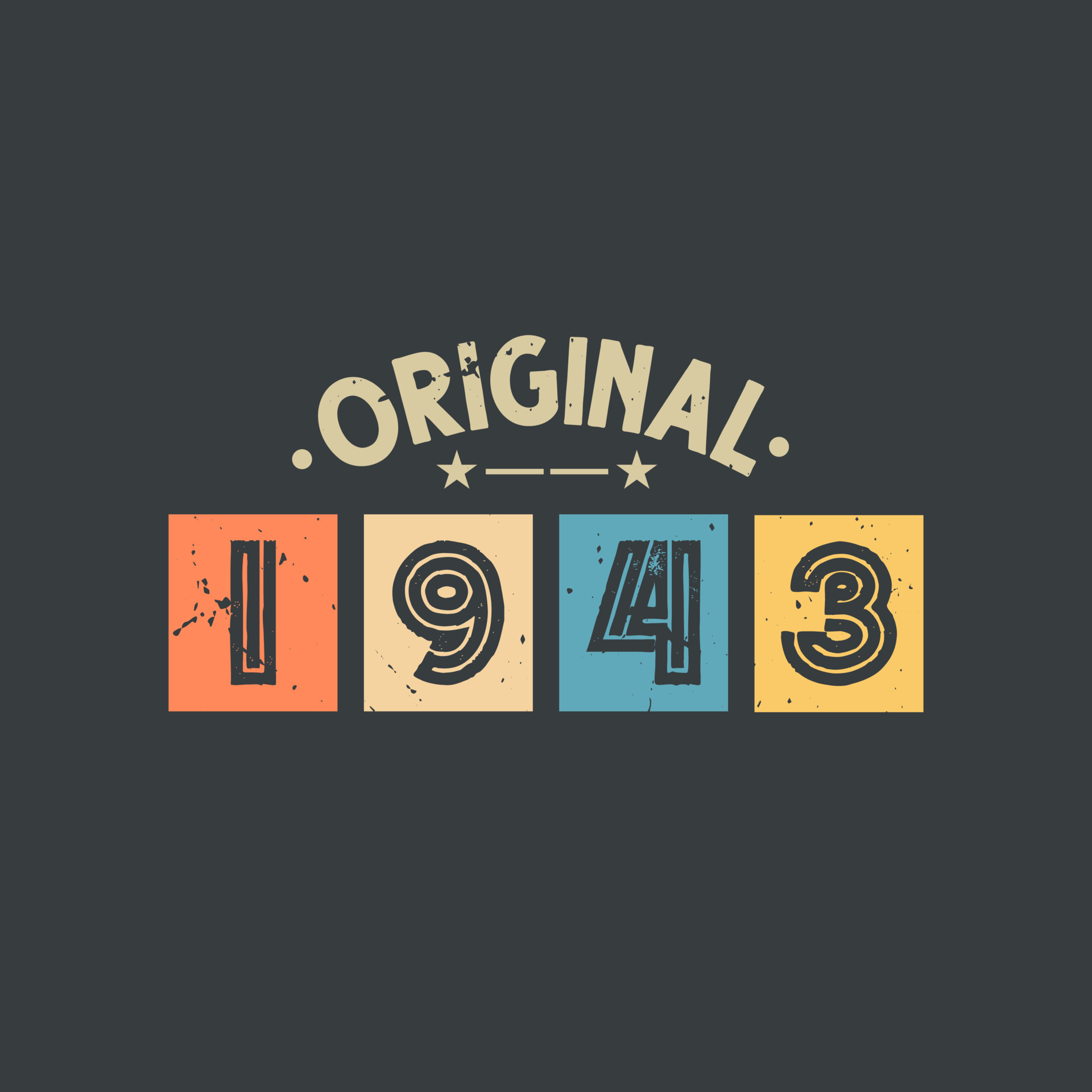 original de 1943. 1943 vintage retro cumpleaños 9723698 Vector en Vecteezy