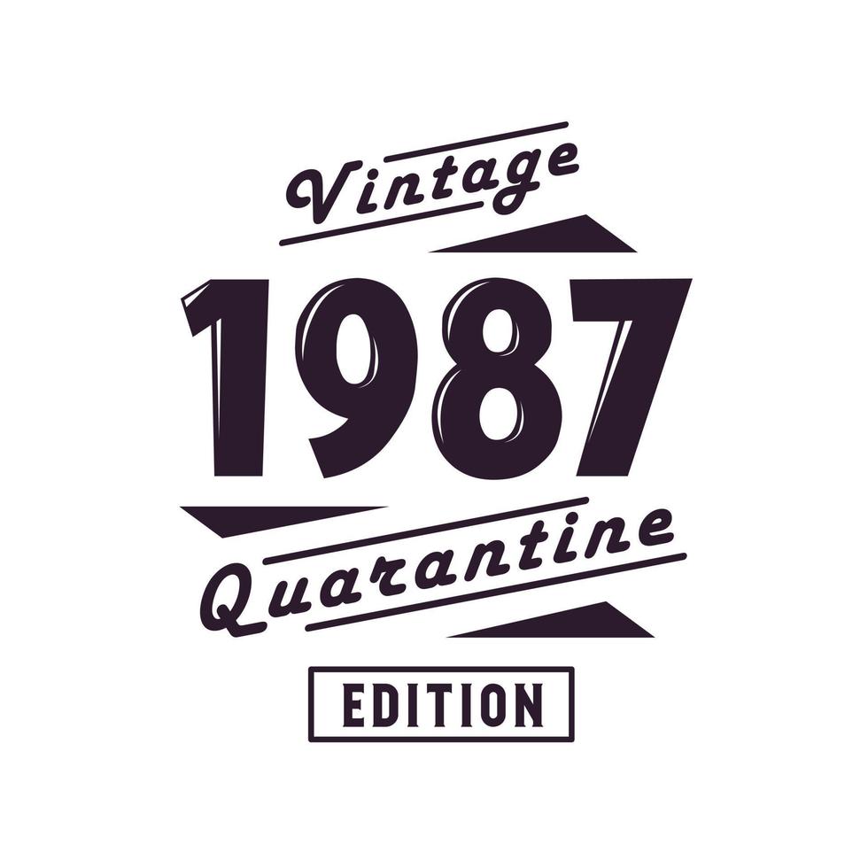 Born in 1987 Vintage Retro Birthday, Vintage 1987 Quarantine Edition vector