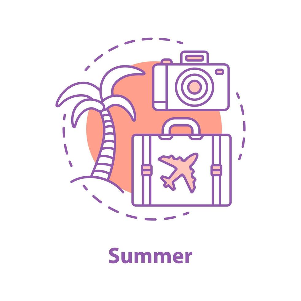 Summer rest concept icon. Vacation idea thin line illustration. Sea resort. Weekend. Vector isolated outline drawing