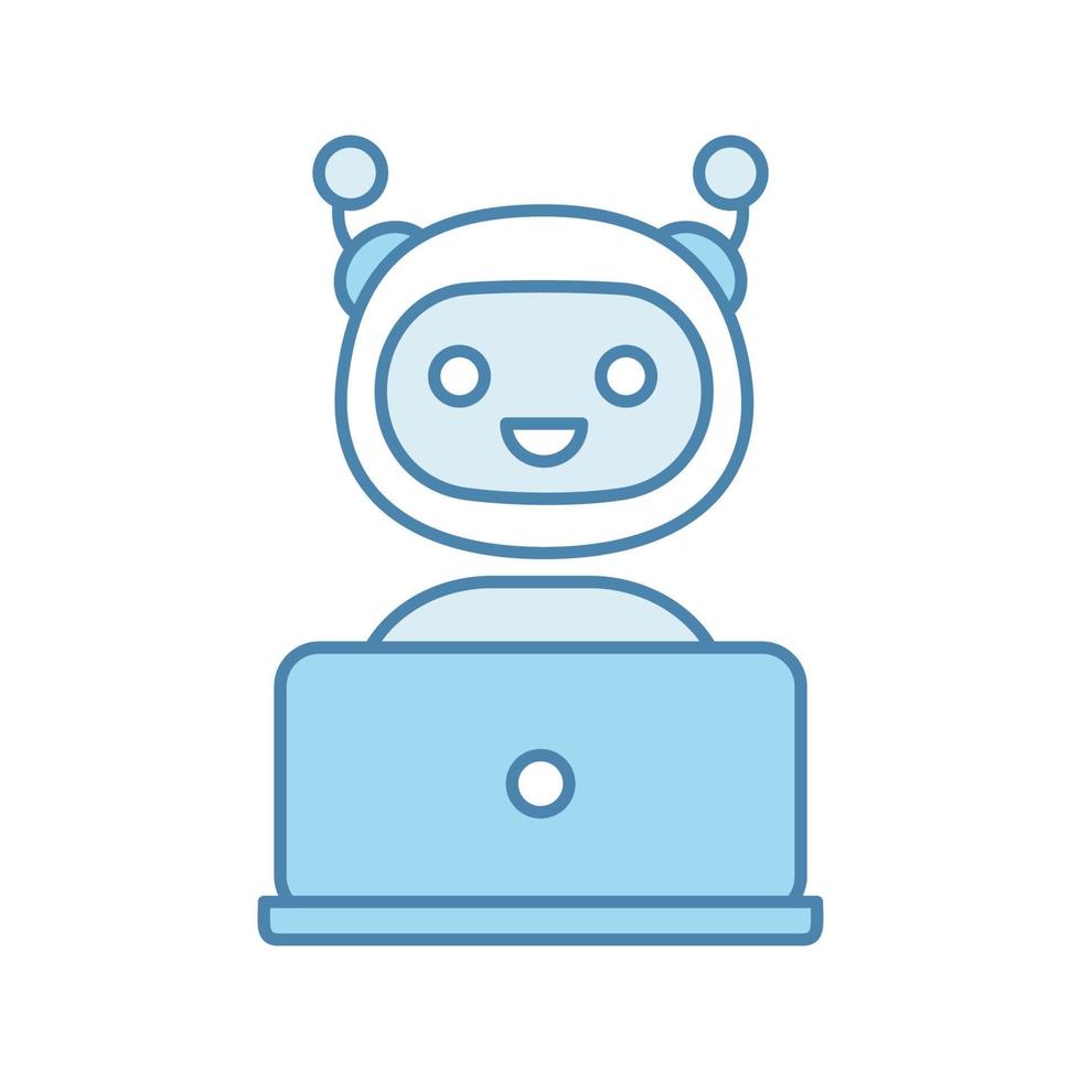 Chatbot color icon. Chat bot. Artificial conversational entity. Virtual assistant. Digital support service. Artificial intelligence. Isolated vector illustration