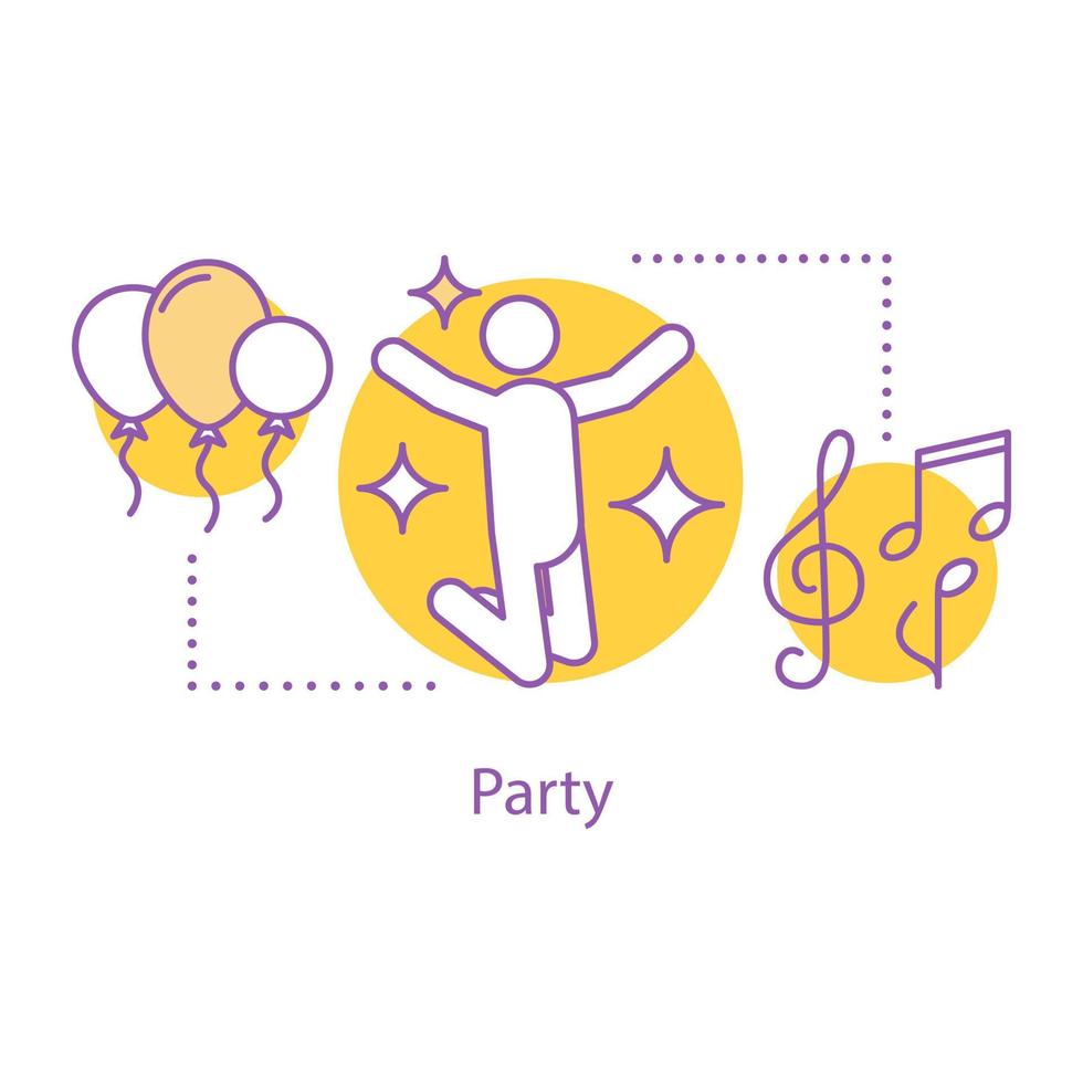 Party time concept icon. Holiday celebration idea thin line illustration. Entertainment. Vector isolated outline drawing