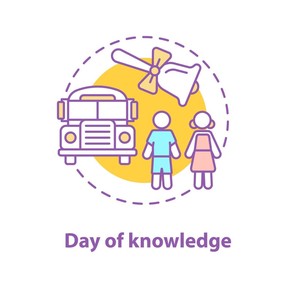 School education concept icon. September 1st. Schoolchildren. Day of knowledge idea thin line illustration. Back to school. Vector isolated outline drawing