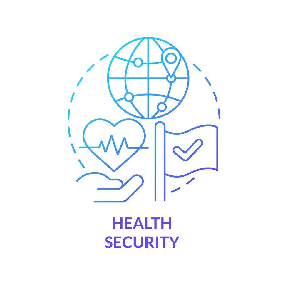 Health security blue gradient concept icon. Citizens protection service. Element of national safety abstract idea thin line illustration. Isolated outline drawing. vector