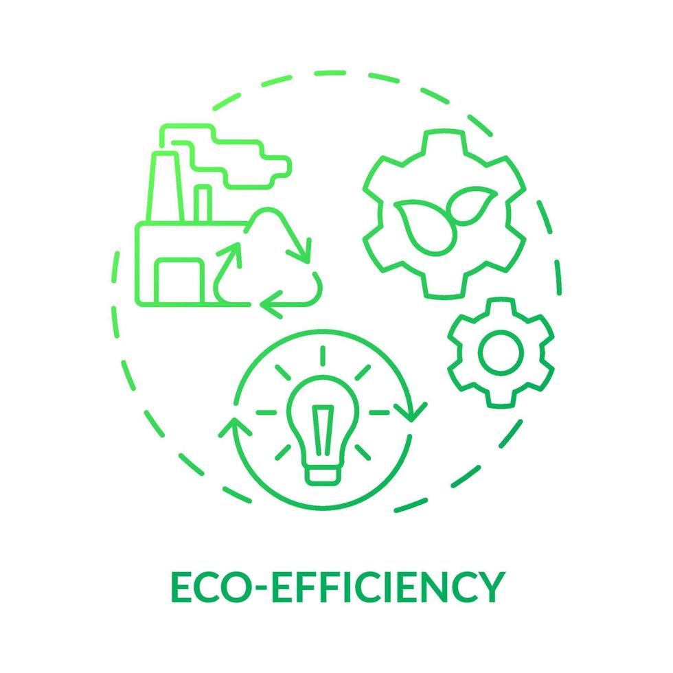 Eco-efficiency green gradient concept icon. Sustainability promotion. Area of industrial ecology abstract idea thin line illustration. Isolated outline drawing. vector
