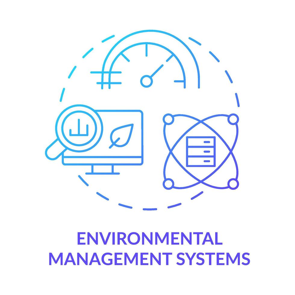 Environmental management system blue gradient concept icon. Reduce pollution. Tool of industrial ecology abstract idea thin line illustration. Isolated outline drawing. vector