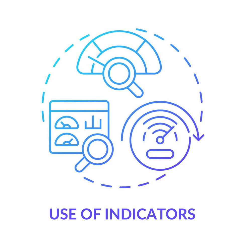 Use of indicators blue gradient concept icon. Controlling devices. Cleaner production option abstract idea thin line illustration. Isolated outline drawing. vector