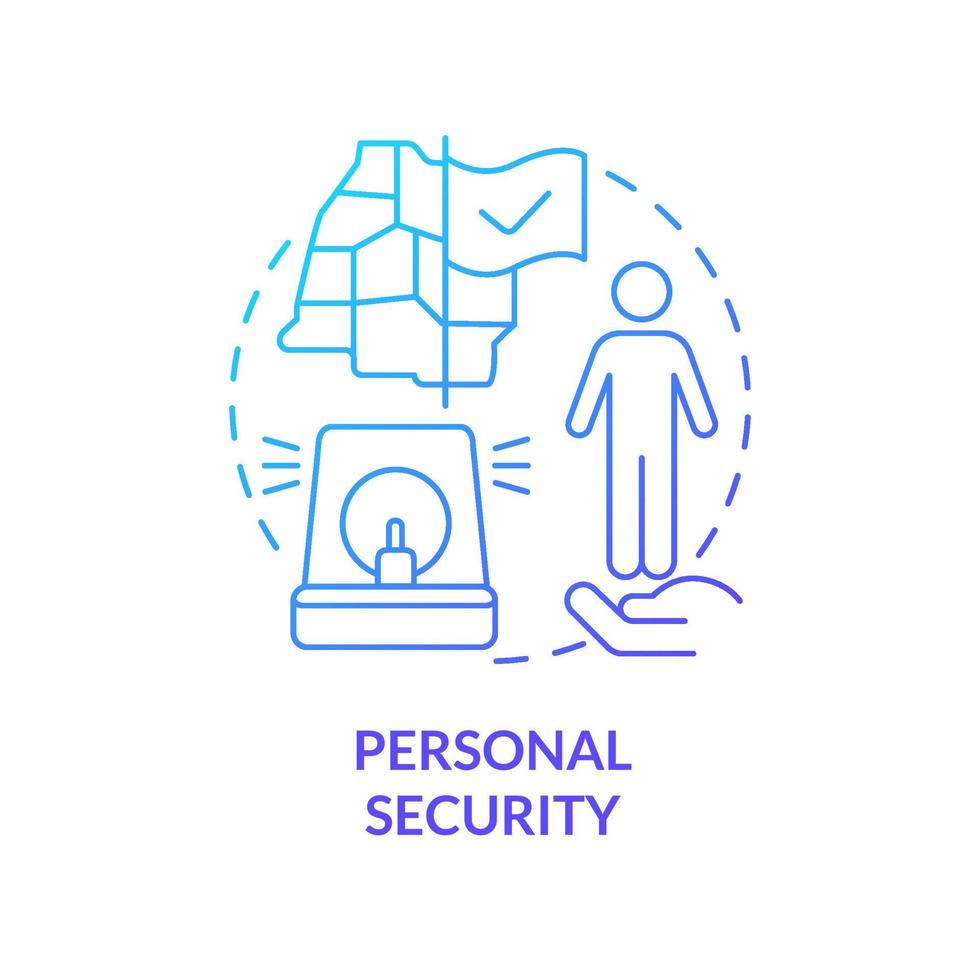 Personal security blue gradient concept icon. Law regulation system. Element of national safety abstract idea thin line illustration. Isolated outline drawing. vector