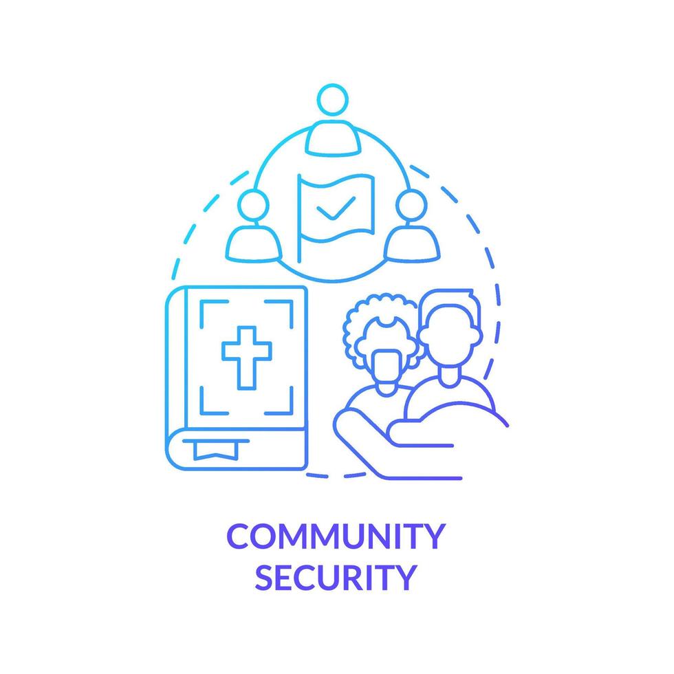 Community security blue gradient concept icon. Groups protection. Element of national safety abstract idea thin line illustration. Isolated outline drawing. vector