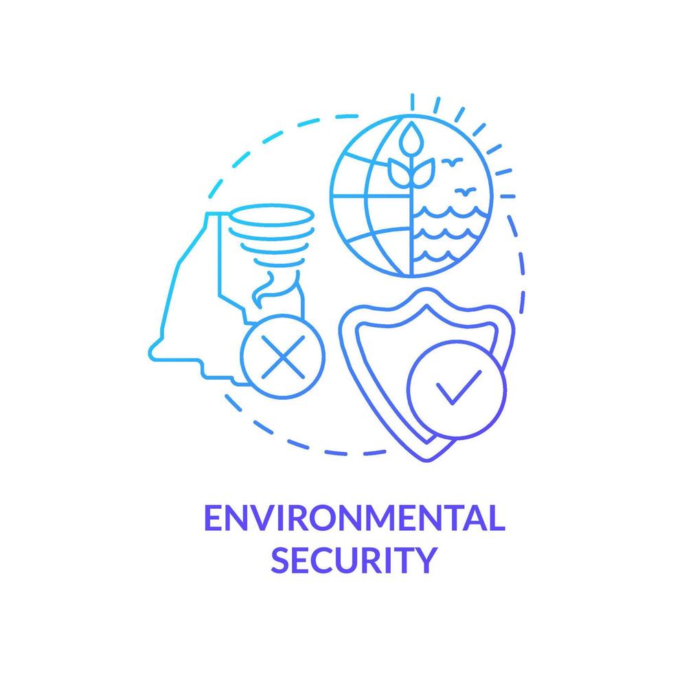 icono de concepto de gradiente azul de seguridad ambiental. desastre natural. protección estatal contra desastres idea abstracta ilustración de línea delgada. dibujo de contorno aislado. vector