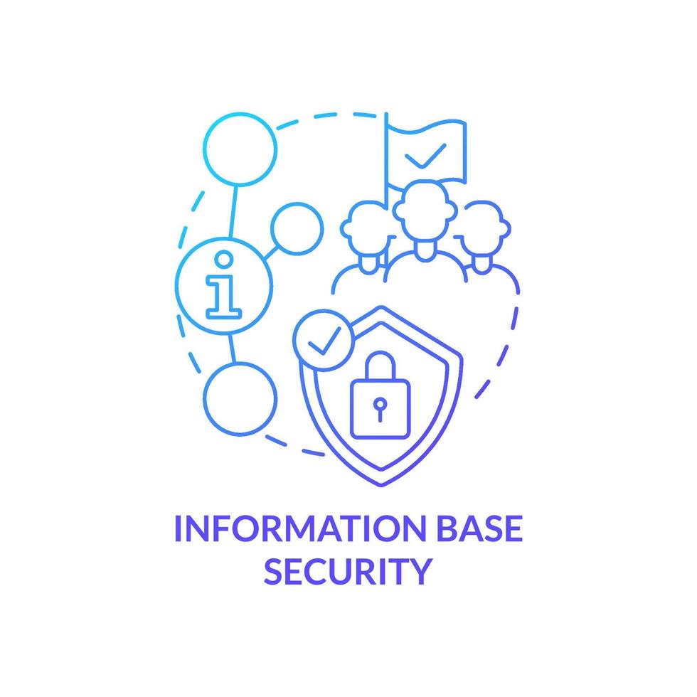 icono de concepto de gradiente azul de seguridad de la base de información. departamento de ciberseguridad. elemento de seguridad nacional idea abstracta ilustración de línea delgada. dibujo de contorno aislado. vector