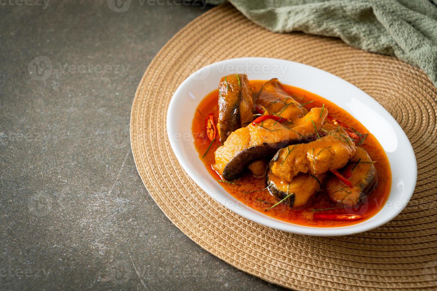 Redtail Catfish Fish in Dried Red Curry Sauce that called Choo Chee photo