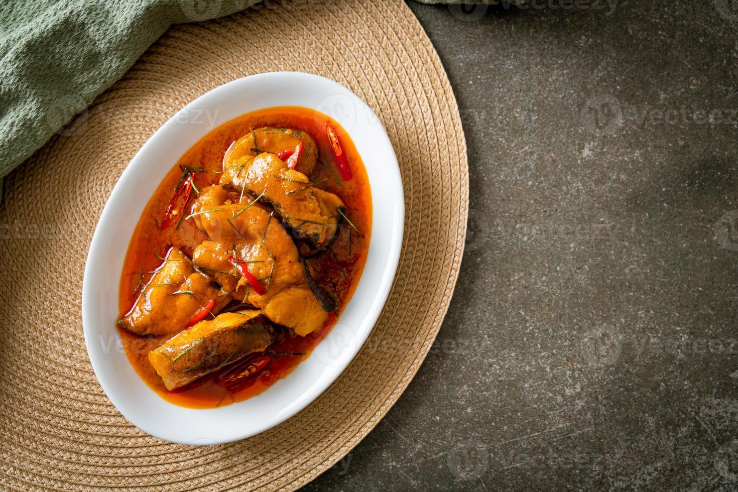 Redtail Catfish Fish in Dried Red Curry Sauce that called Choo Chee photo