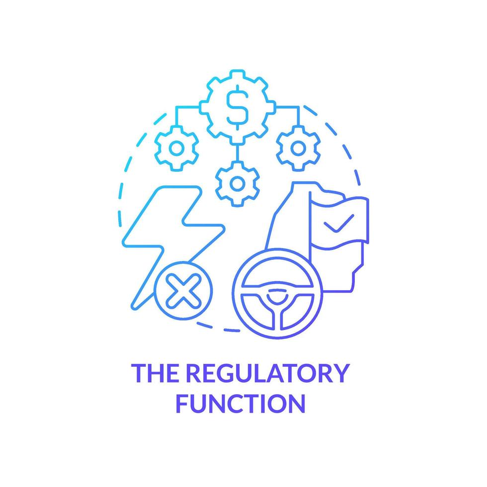 Regulatory function blue gradient concept icon. Financial system safety. National economic security abstract idea thin line illustration. Isolated outline drawing. vector