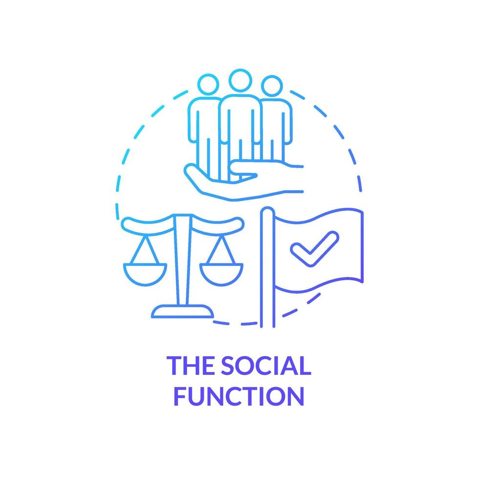 Social function blue gradient concept icon. Citizens safety guaranty. Defence of national economic system abstract idea thin line illustration. Isolated outline drawing. vector