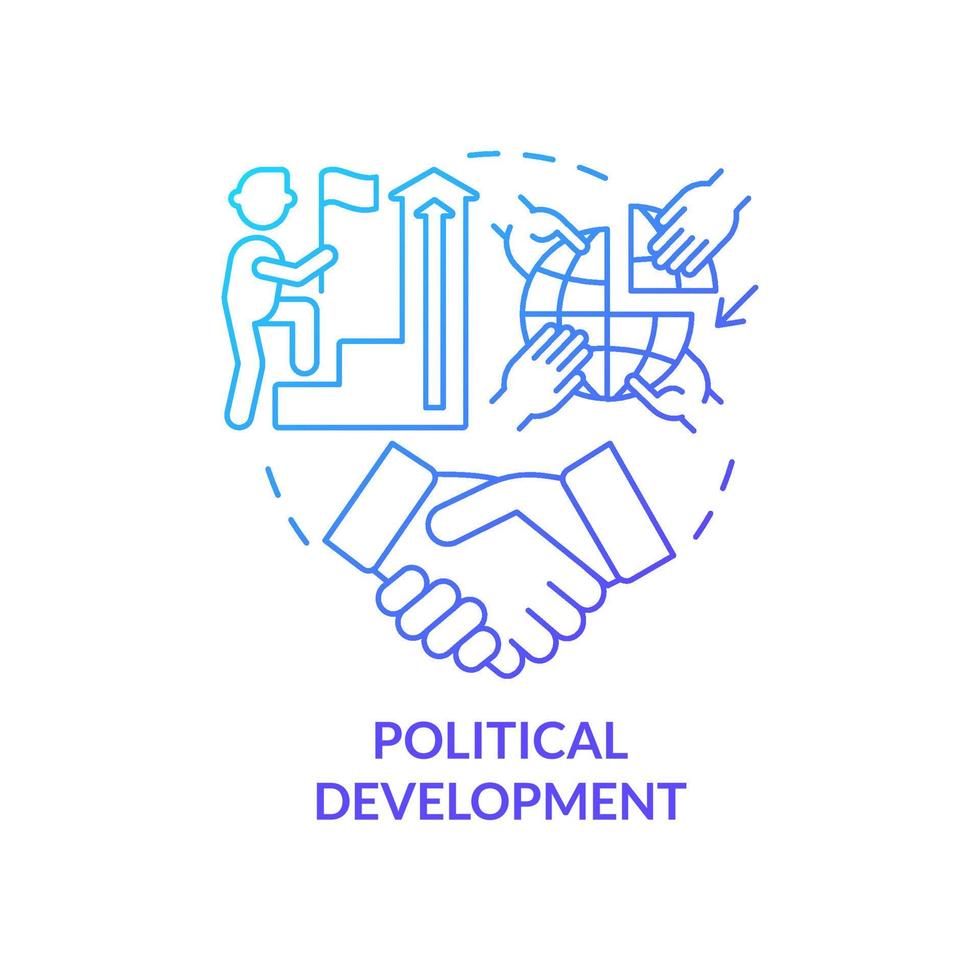 Political development blue gradient concept icon. National safety strategy. Community security abstract idea thin line illustration. Isolated outline drawing. vector