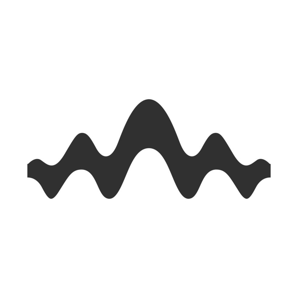 Fluid wave glyph icon. Silhouette symbol. Flowing wavy lines. Music rhythm, digital soundwave, melody waveform. Equalizer, sound abstract curve. Negative space. Vector isolated illustration