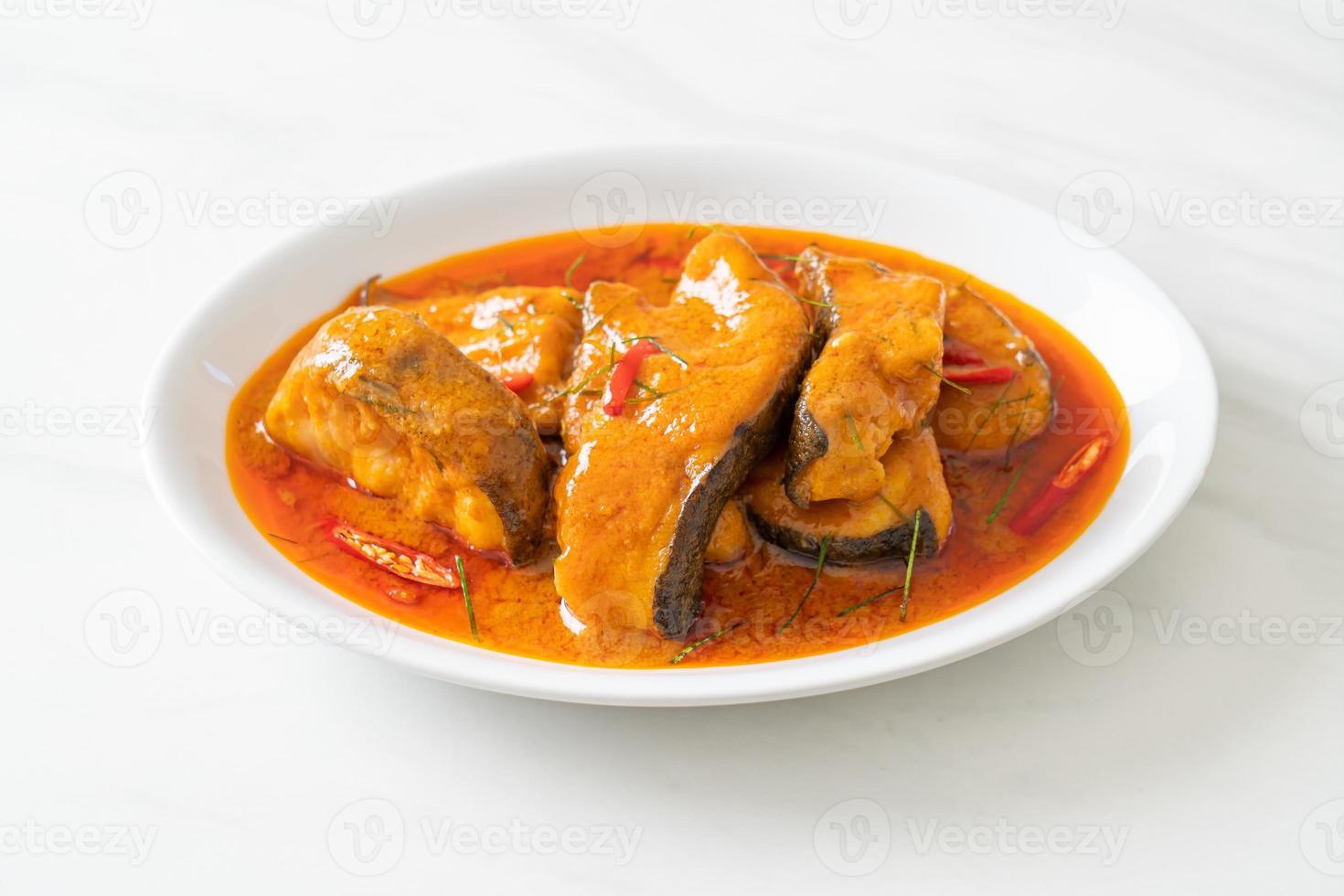 Redtail Catfish Fish in Dried Red Curry Sauce that called Choo Chee photo